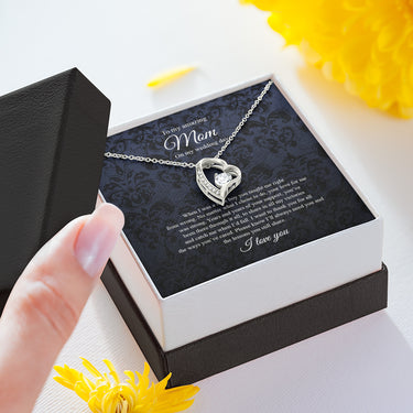 KORAFINA Meaningful Quote Heart, to Mom On My Wedding Day, Mother of The Groom Gift from Son, Mother of The Groom Necklace from Son On Wedding Day On Christmas, Birthday
